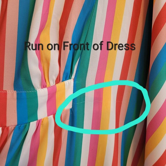 Unique Vintage Rainbow Striped Burton Caftan Dress size o/s - Picture 14 of 16